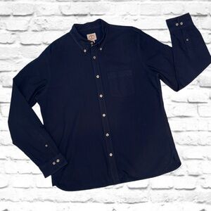 Brooks Brothers Button-Down Shirt XL Navy Blue 100% Cotton Casual Classic